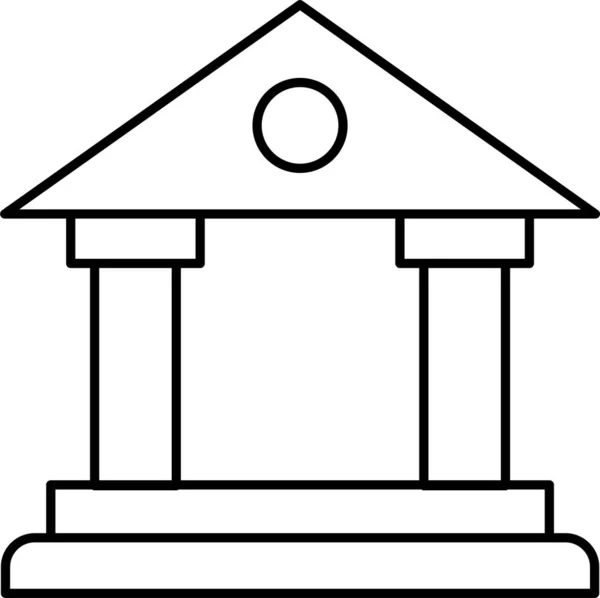 Icono Financiación Del Edificio Bancario — Archivo Imágenes Vectoriales