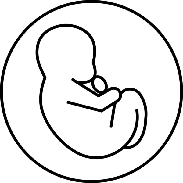 Ikona Urodzenia Dziecka Urodzonego Zarysie Stylu — Wektor stockowy