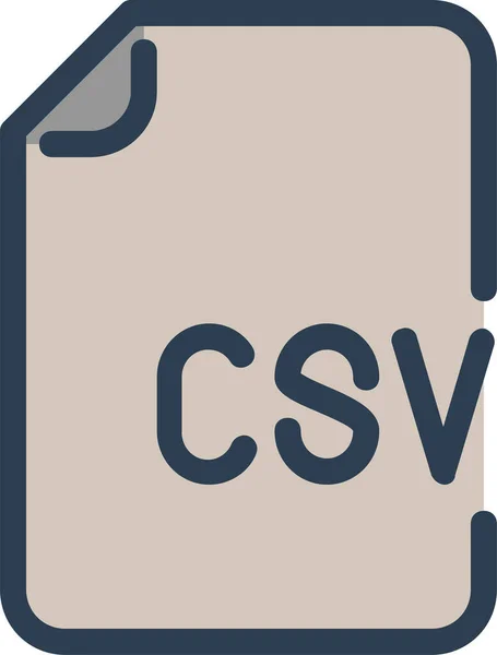 Icona Dell Estensione Del Documento Csv Stile Contorno Riempito — Vettoriale Stock