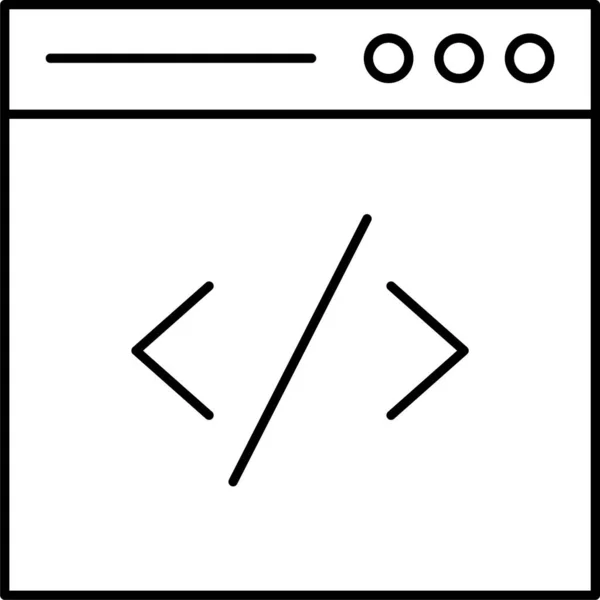Ikona Programování Prohlížeče Stylu Osnovy — Stockový vektor