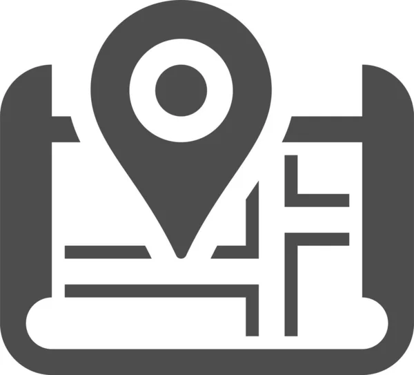 Landkarte Web Symbol Einfache Illustration — Stockvektor