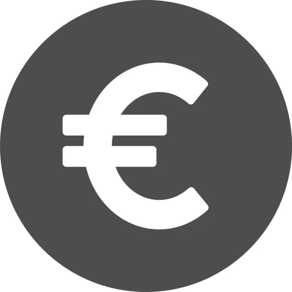 Coin Euro Finance Icon Solid Style — Stock Vector