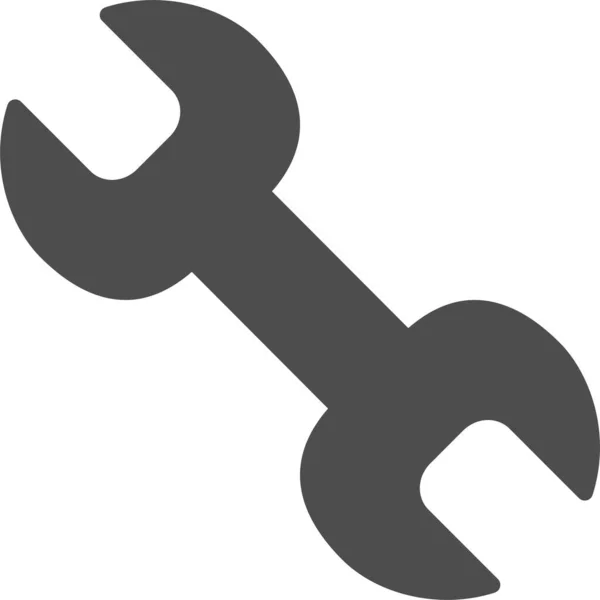 Wrench Icon Flat Symbol — стоковый вектор