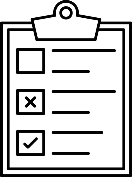 Checkbox Checklist Clipboard Icon Outline Style — Stock vektor