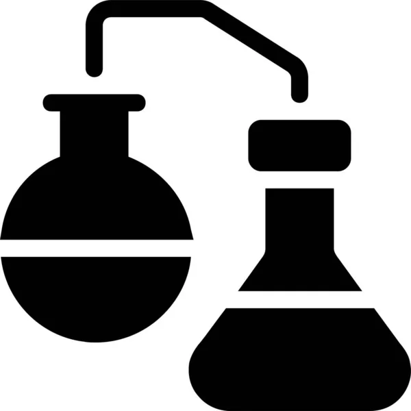 Ikona Badań Laboratoryjnych Chemii Stylu Stałym — Wektor stockowy