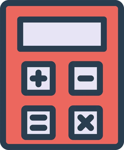 Calculadora Contable Icono Financiero Estilo Contorno Lleno — Vector de stock