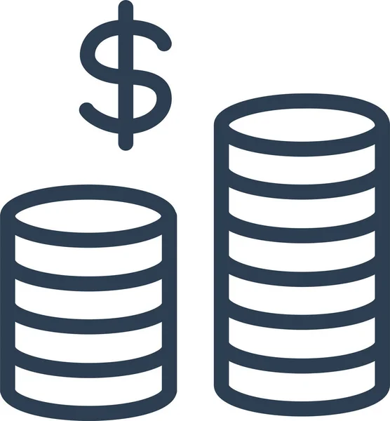 Budget Cash Munten Pictogram — Stockvector