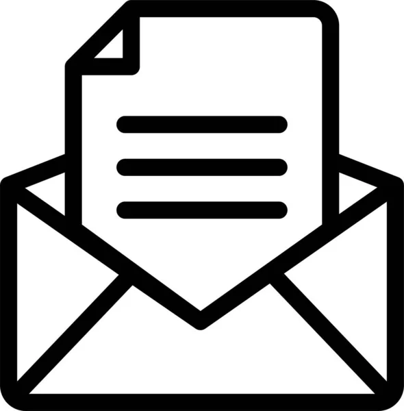 电子邮件收件箱邮件图标的轮廓风格 — 图库矢量图片