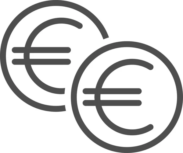 Monedas Céntimo Icono Euro Estilo Esquema — Vector de stock