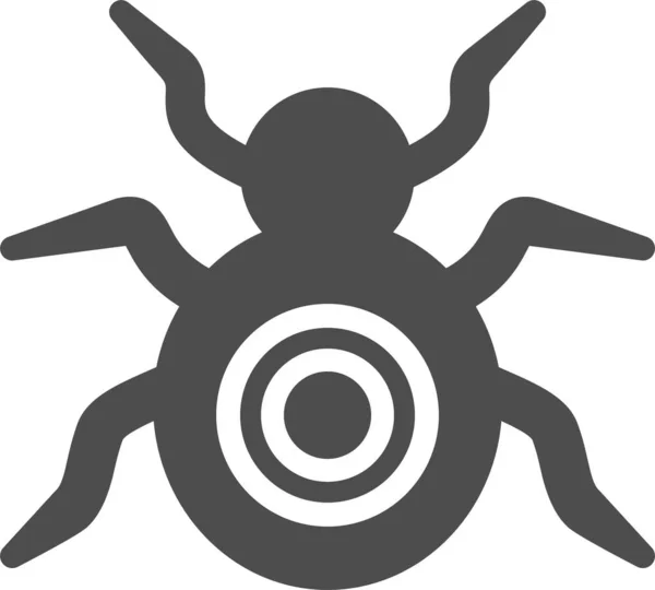 Antivirus Σφάλματα Εικονίδιο Αράχνη Στερεό Στυλ — Διανυσματικό Αρχείο