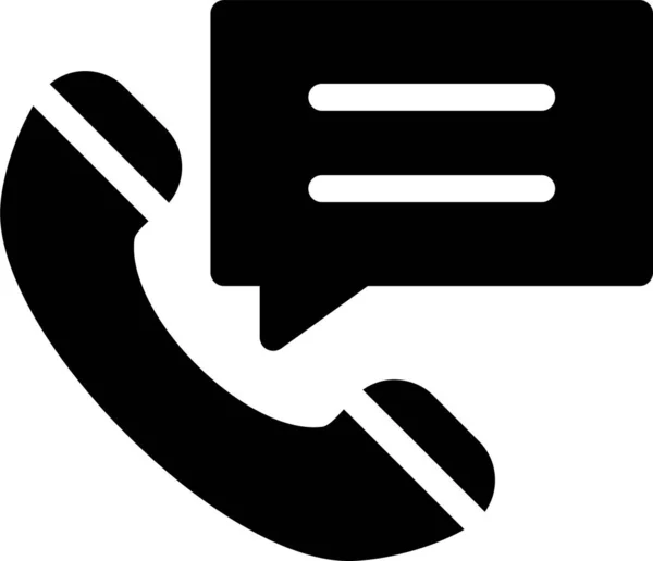 Samtal Kommunikation Telefon Ikon Solid Stil — Stock vektor