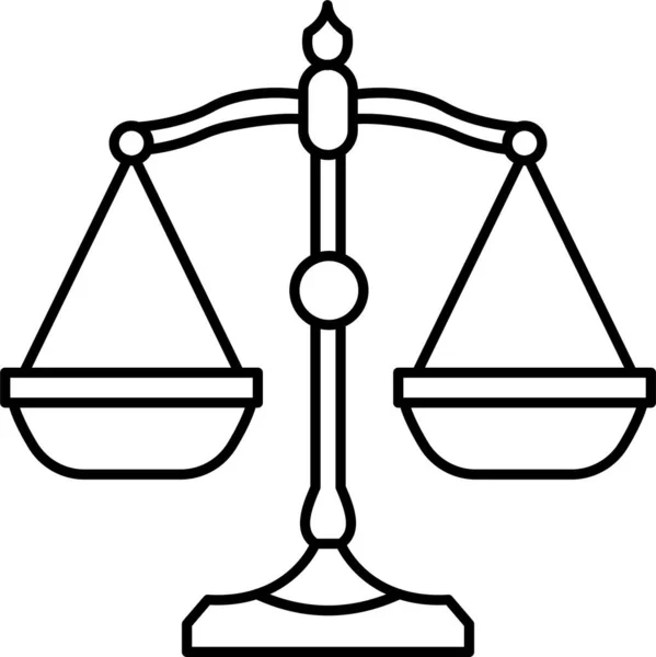 Juez Corte Icono Justicia Estilo Esquema — Vector de stock