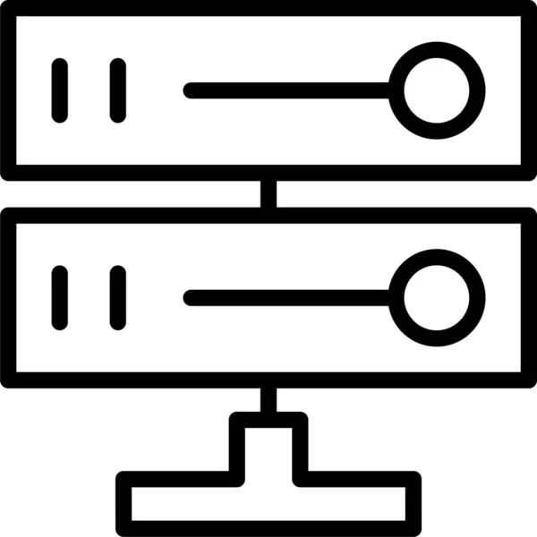 Icono Del Mainframe Del Centro Datos Estilo Esquema — Archivo Imágenes Vectoriales