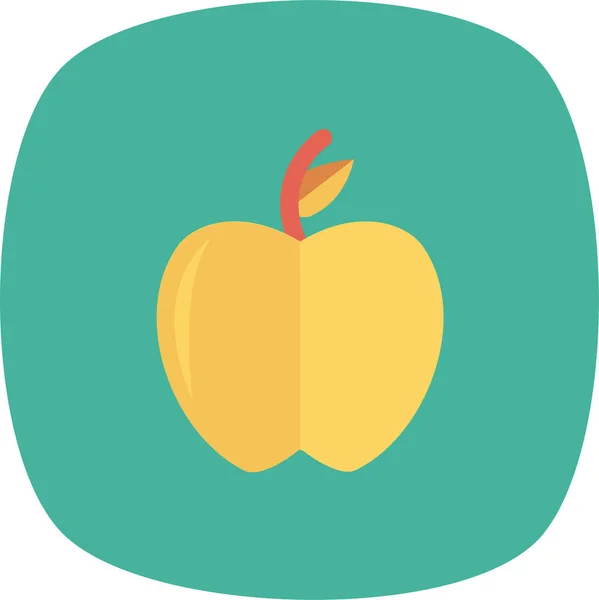 Apfel Frische Ikone Flachen Stil — Stockvektor