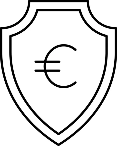 Icono Seguridad Protección Del Euro Categoría Gestión Empresarial — Vector de stock
