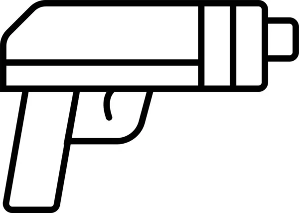 Gefahr Schusswaffenjagd Ikone Umrissen — Stockvektor