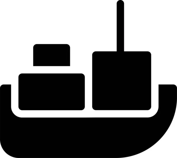 Иконка Грузового Корабля Солидном Стиле — стоковый вектор