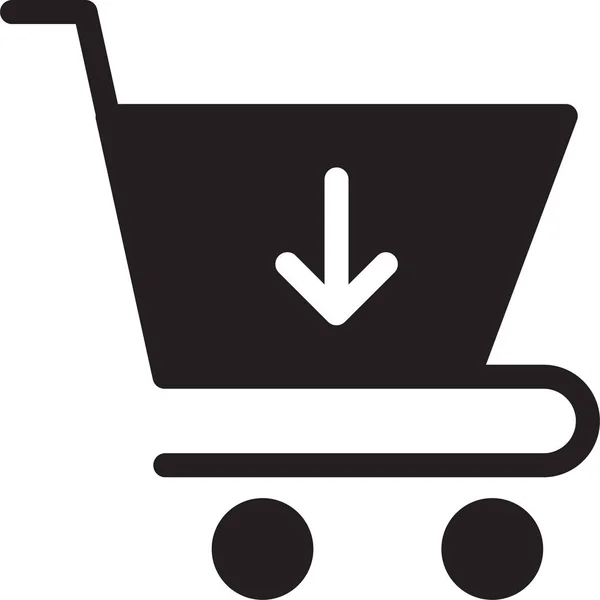 Carrello Dolly Shopping Icon Solid Style — Vettoriale Stock