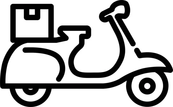 Motorfiets Motorfiets Rijden Pictogram Omtrek Stijl — Stockvector