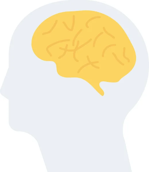 Brain Head Human Icon Flat Style — Stock Vector