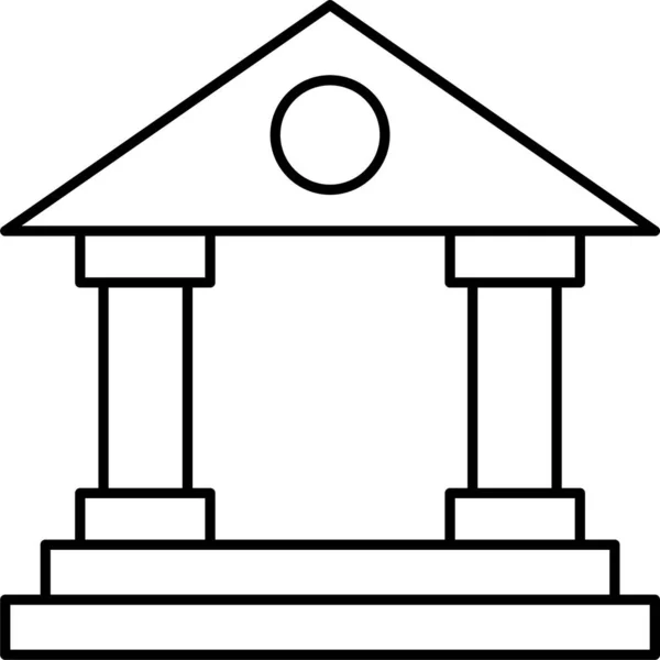 Icono Corte Edificio Banco Estilo Esquema — Vector de stock