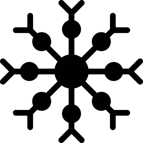 Snow Cold Snowflake Icon Solid Style — 图库矢量图片