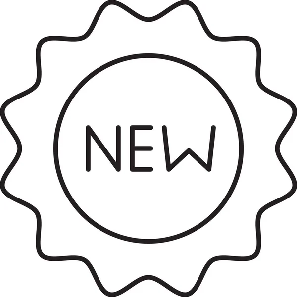 Badge Label New Icon Outline Style — Stockvektor