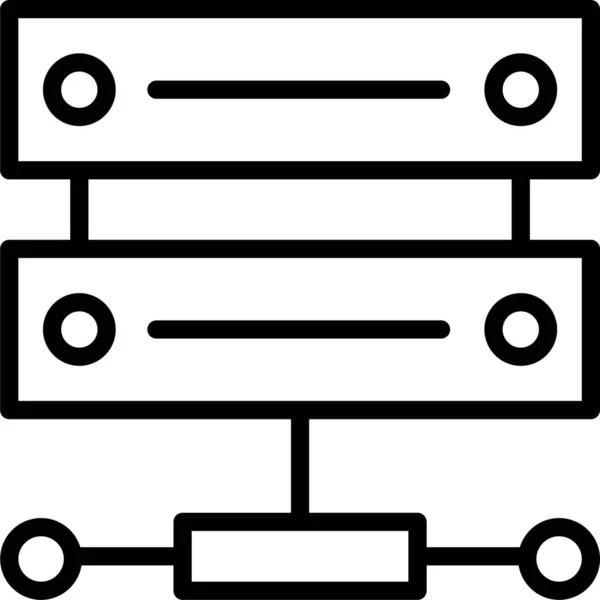 Піктограма Основного Блоку Бази Даних Стилі Контурів — стоковий вектор