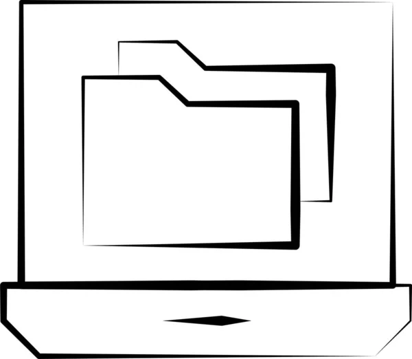 Icône Fichier Données Informatiques Dans Style Dessiné Main — Image vectorielle
