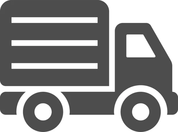 Delivery Transportation Truck Icon Solid Style — Stock Vector