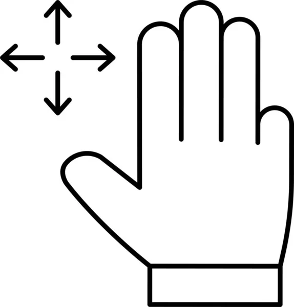 Gebaar Hand Veeg Pictogram Touch Hand Gebaar Categorie — Stockvector