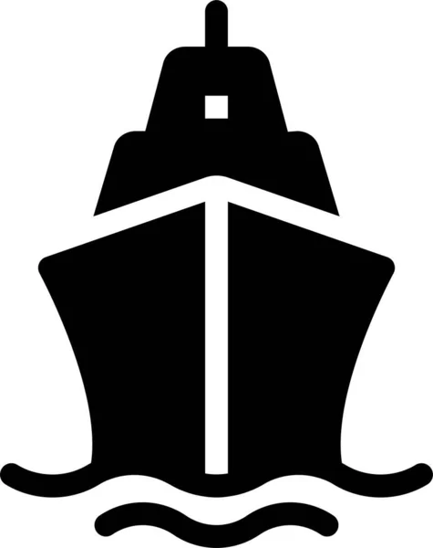 Boot Zeeschip Icoon Solide Stijl — Stockvector