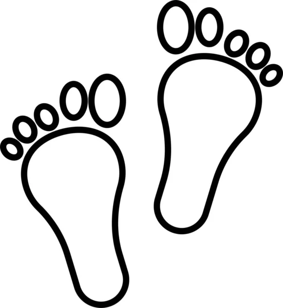 Barefoot Footprint Footstep Icon Outline Style — Stock vektor