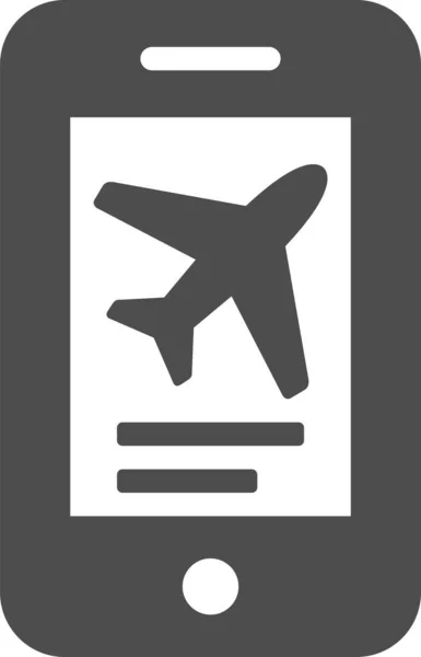 Κράτηση Εικονίδιο Κινητού Τηλεφώνου Πτήσης Στερεό Στυλ — Διανυσματικό Αρχείο
