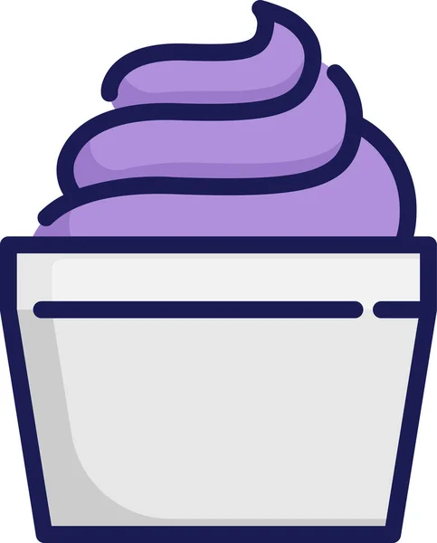 Icono Taza Crema Congelada Estilo Contorno Lleno — Vector de stock