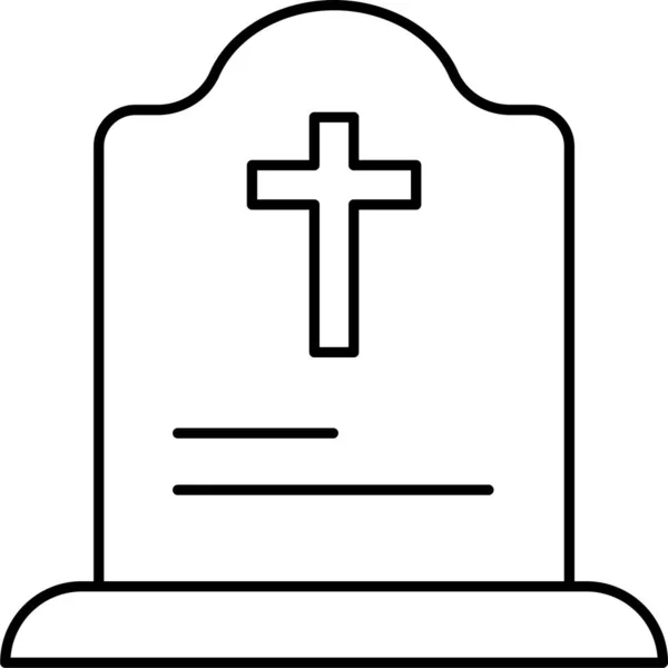 Coffin Death Rip Icon Outline Style — Stockvektor
