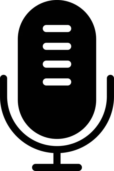 Mikrofon Mikrofon Ikona Pevném Stylu — Stockový vektor