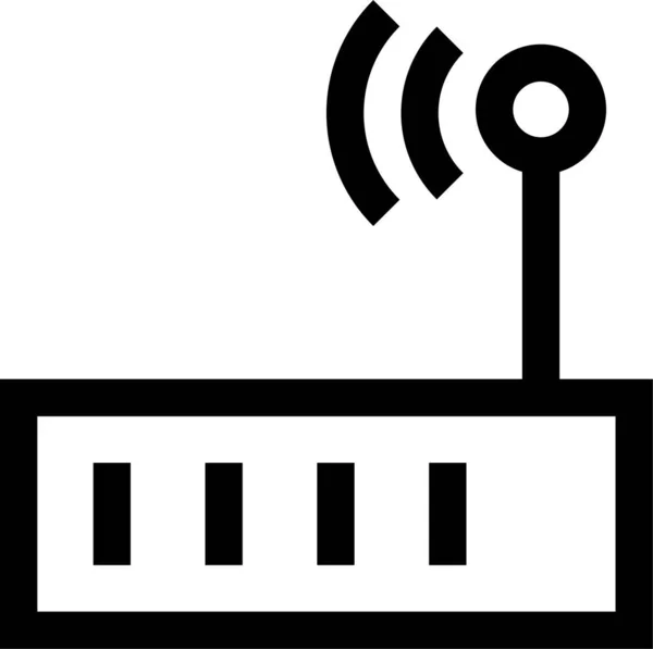 Antenna Modem Router Ikon Körvonalazott Stílusban — Stock Vector