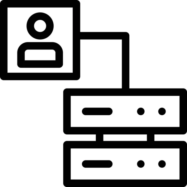 Account Server Storage Icon Outline Style —  Vetores de Stock