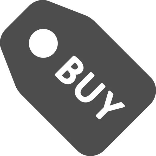 Comprar Ícone Etiqueta Preço Compra Estilo Sólido — Vetor de Stock