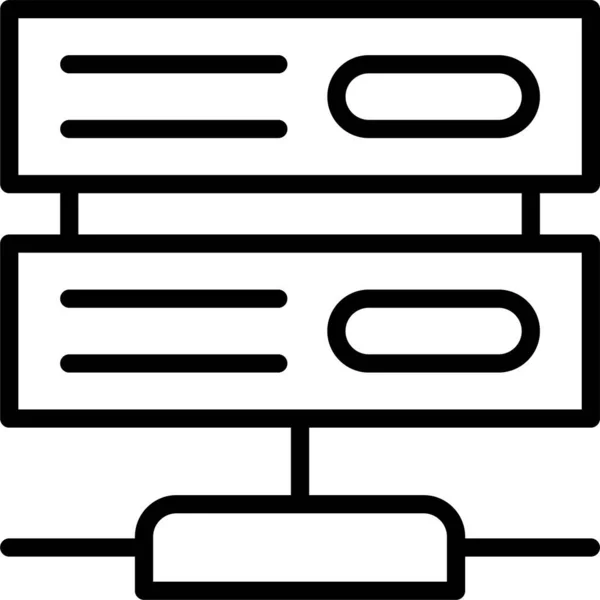 Database Datacenter Mainframe Icoon Grote Lijnen — Stockvector