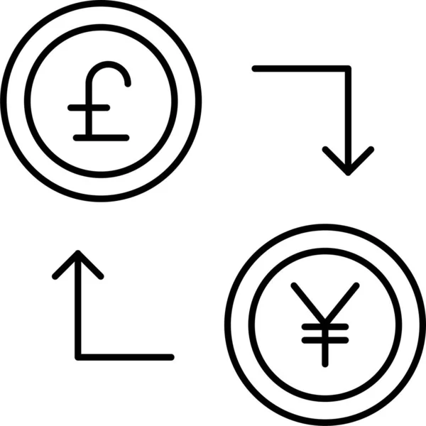 Icono Financiación Cambio Divisas — Archivo Imágenes Vectoriales