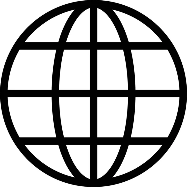 Icona Globale Del Browser Earth Stile Contorno — Vettoriale Stock