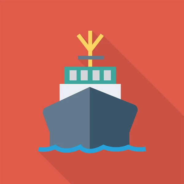 Schifffahrt Meer Ikone Langschatten Stil — Stockvektor