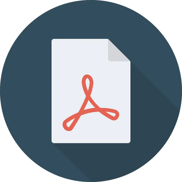 Book File Pdf Icon Long Shadow Style — Stockvektor