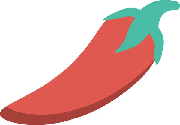 Chilli Pepper Salad Icon Flat Style — Vettoriale Stock