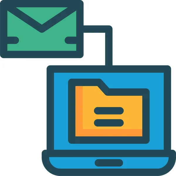 Archive Folder Mail Icon Filled Outline Style – Stock-vektor