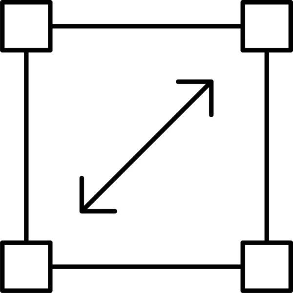 Pijl Art Board Icoon Omtrek Stijl — Stockvector