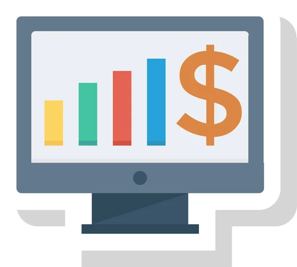 Analysis Analytics Διάγραμμα Εικονίδιο Επίπεδο Στυλ — Διανυσματικό Αρχείο