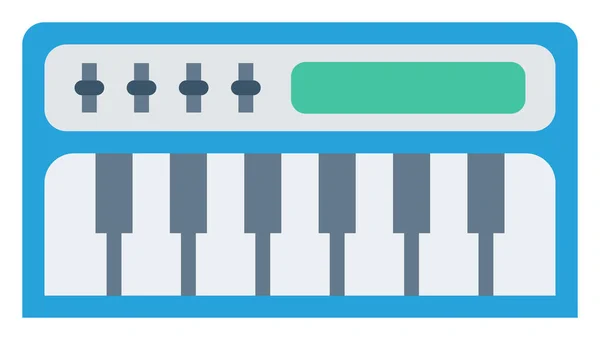 Enstrüman Tuşları Piyano Simgesi Düz Biçiminde — Stok Vektör